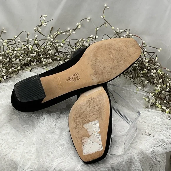 Vaneli Dannee Black Suede Low Heels Suede Pumps w/Silver Accents Sz10.5 #0217 - Picture 8 of 9